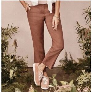 J. JILL Pants‎ Womens 16 Petite Red Oak Linen Stretch Crop Pants
